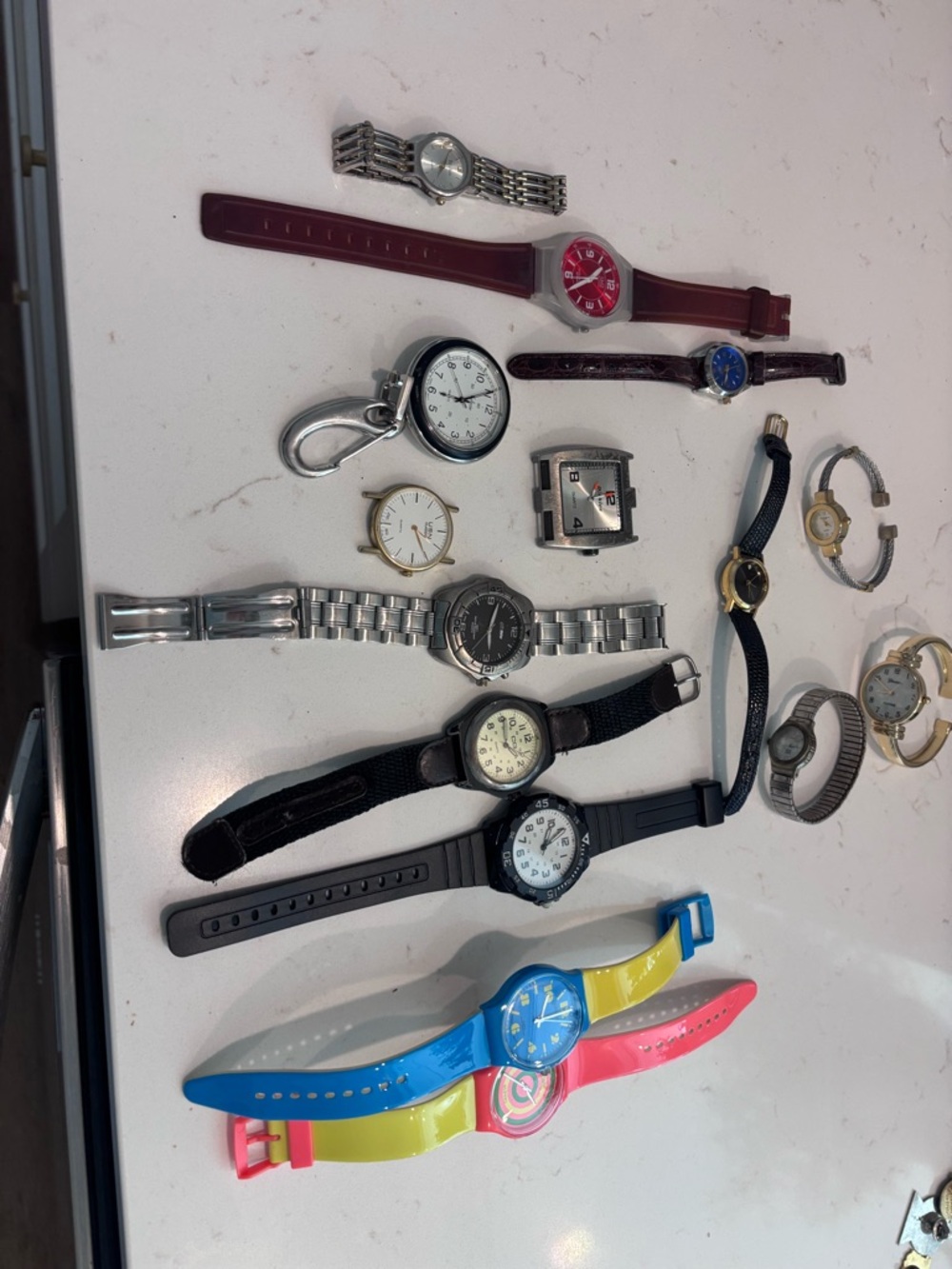 Mixed Lot of 14 Assorted Wrist & Pocket Watches - Multicolor vintage and new